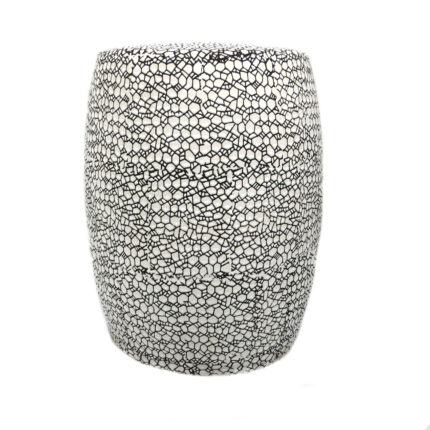 crackle drum side table